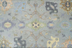 Blue Oushak Medallion Rug: Hand-Tufted Wool Heritage