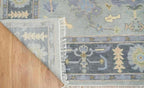 Blue Oushak Medallion Rug: Hand-Tufted Wool Heritage