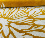 Modern Hand Tufted Wool Area Rug Mustard Yellow Ivory Floral Rectangular Carpet Soft Floor Rug For Home Office Decor.