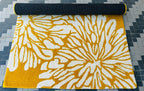 Modern Hand Tufted Wool Area Rug Mustard Yellow Ivory Floral Rectangular Carpet Soft Floor Rug For Home Office Decor.