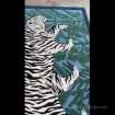 Modern Blue Tiger Design Hand Tufted Wool Loop Cut Area Rug