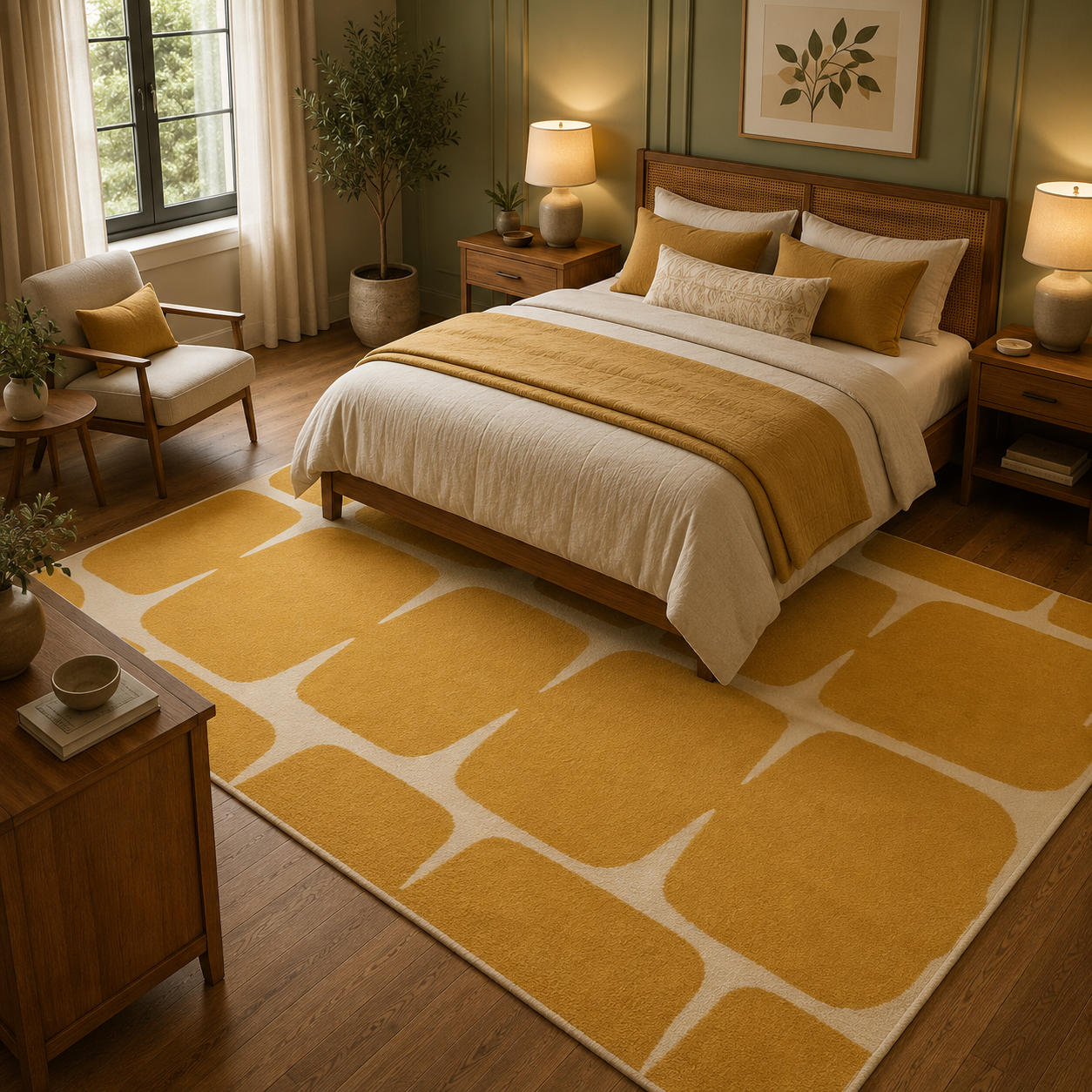 Sunshine Luxury Geometric Hand-Tufted Carpet & Rug for Living Room & Bedroom Decor