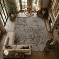 Hand Tufted Floral Gray Wool Rug – Modern Luxury Handmade Designer Area Rug for living Decor Carpet