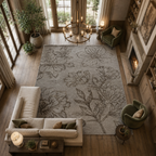 Hand Tufted Floral Gray Wool Rug – Modern Luxury Handmade Designer Area Rug for living Decor Carpet