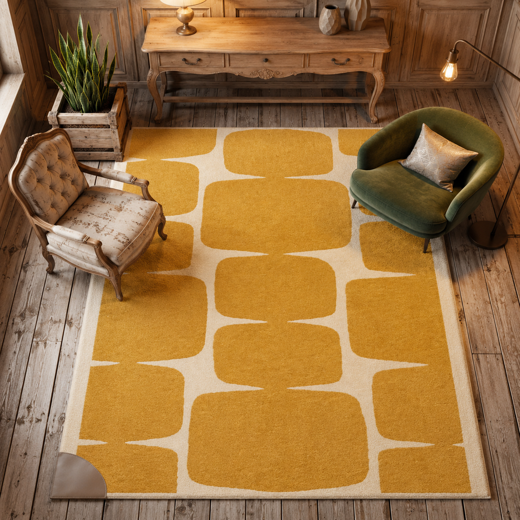 Sunshine Luxury Geometric Hand-Tufted Carpet & Rug for Living Room & Bedroom Decor