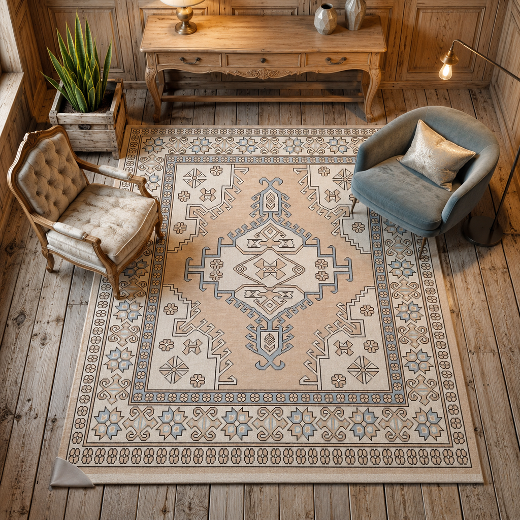 Vintage Oushak Wool Rug