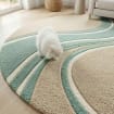 Aqua Drift Round Hand Tufted Rug