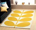 Luxury Hand-Tufted Wool Rug – Yellow & Beige Geometric Floral Area Rug for Modern Home Décor