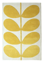 Luxury Hand-Tufted Wool Rug – Yellow & Beige Geometric Floral Area Rug for Modern Home Décor