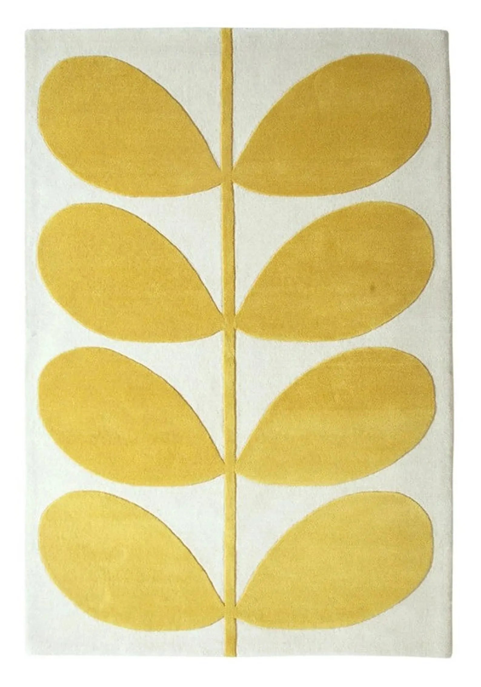 Luxury Hand-Tufted Wool Rug – Yellow & Beige Geometric Floral Area Rug for Modern Home Décor