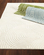 Handmade Wool Tufted Area Rug – Modern Abstract Design Luxury Carpet for Stylish Home Décor