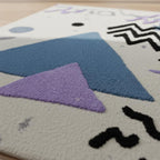 Memphis Style Hand-Tufted Wool Rug - Modern Abstract Geometric Area Rug