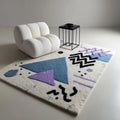 Memphis Style Hand-Tufted Wool Rug - Modern Abstract Geometric Area Rug
