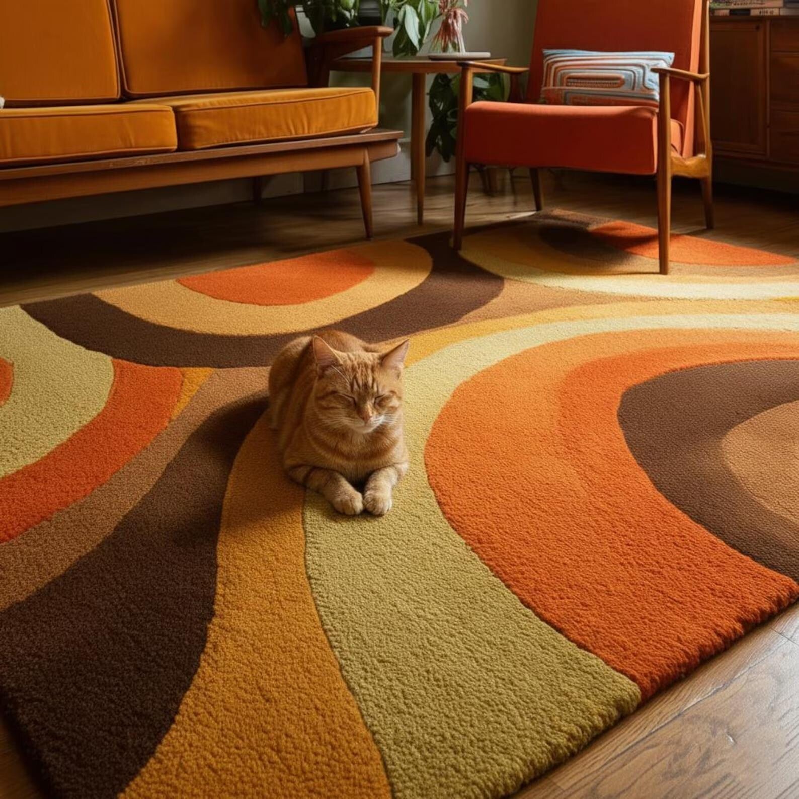 Modern Abstract Geometric Wool Area Rug – Hand-Tufted Memphis Style Design