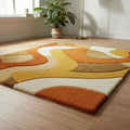 Modern Geometric Area Rug – Hand-Tufted Wool Arc Design Rug