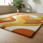 Modern Geometric Area Rug – Hand-Tufted Wool Arc Design Rug