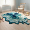 Hand-Tufted Abstract Melting Rug – Modern Irregular Shape Wool Area Rug