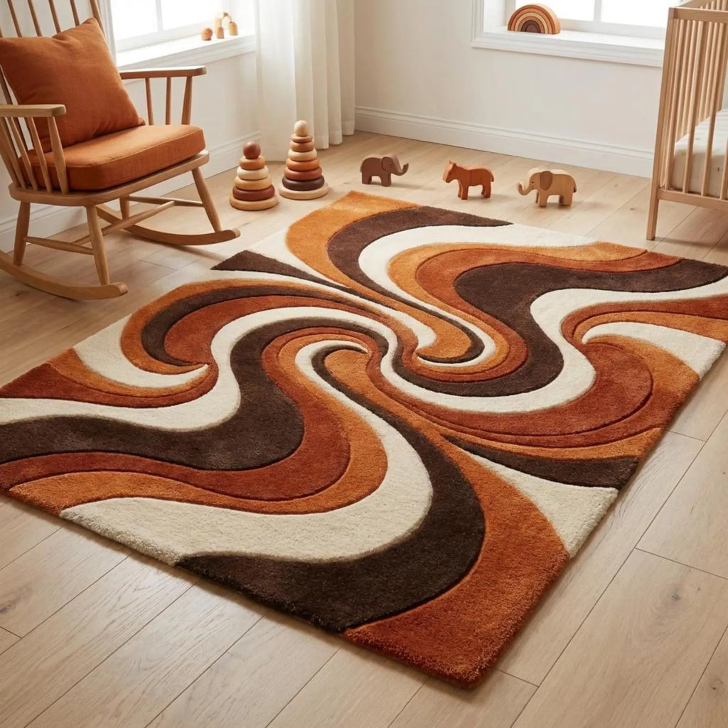 Modern Hand-Tufted Abstract Wool Rug – Artistic Comfort for Contemporary Spaces