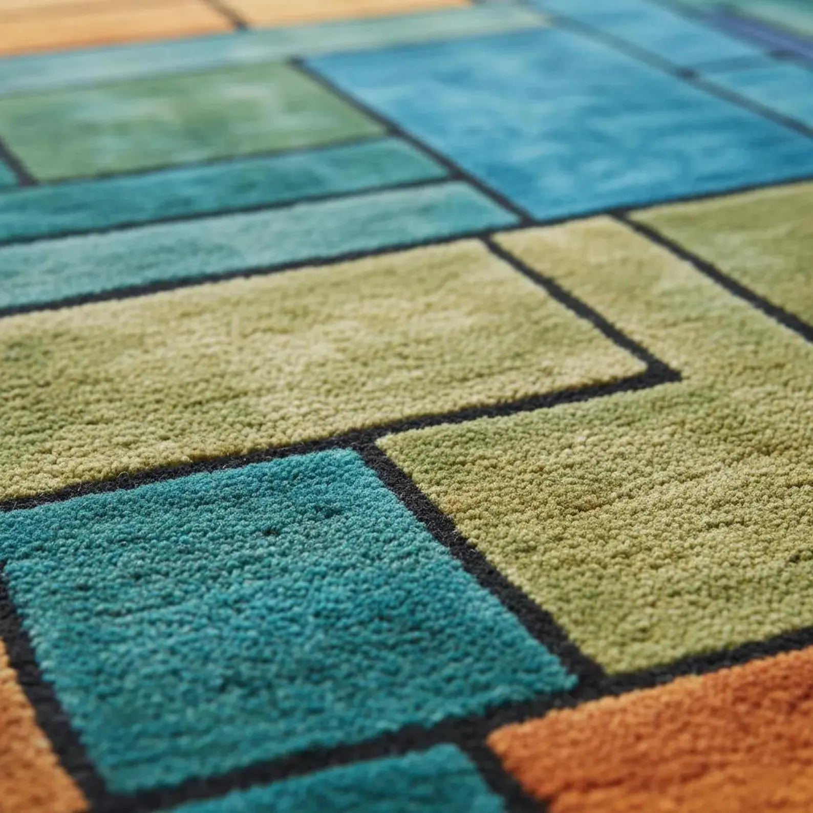 Modern Hand Tufted Checkerboard Rug – Neutral Geometric Wool Area Carpet