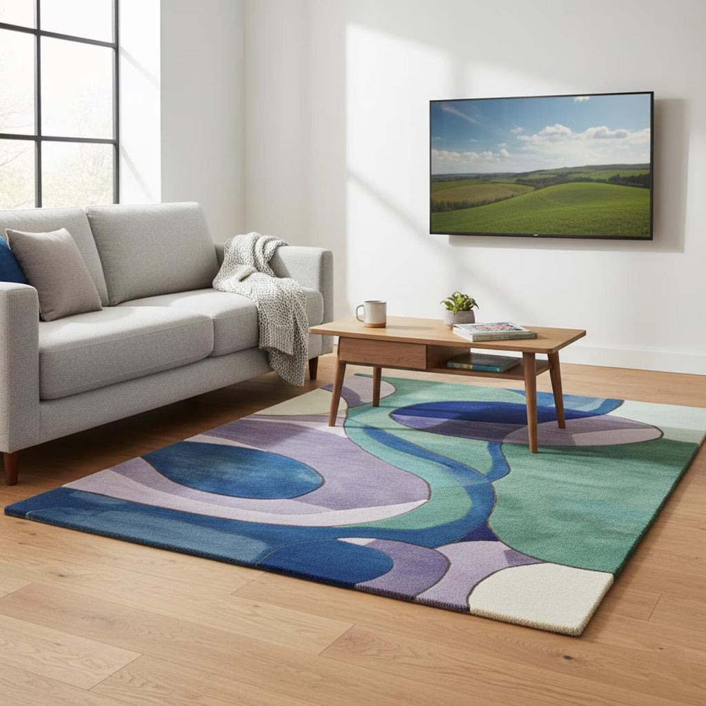 Luxury Hand Tufted Pixel Grid Wool Rug – Modern Abstract Geometric Area Carpet for Soft Minimalist Interiors