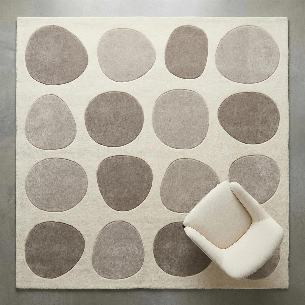 Luxury Hand Tufted Pebble Pattern Wool Rug – Modern Abstract Textured Area Carpet for Minimalist Contemporary Interiors