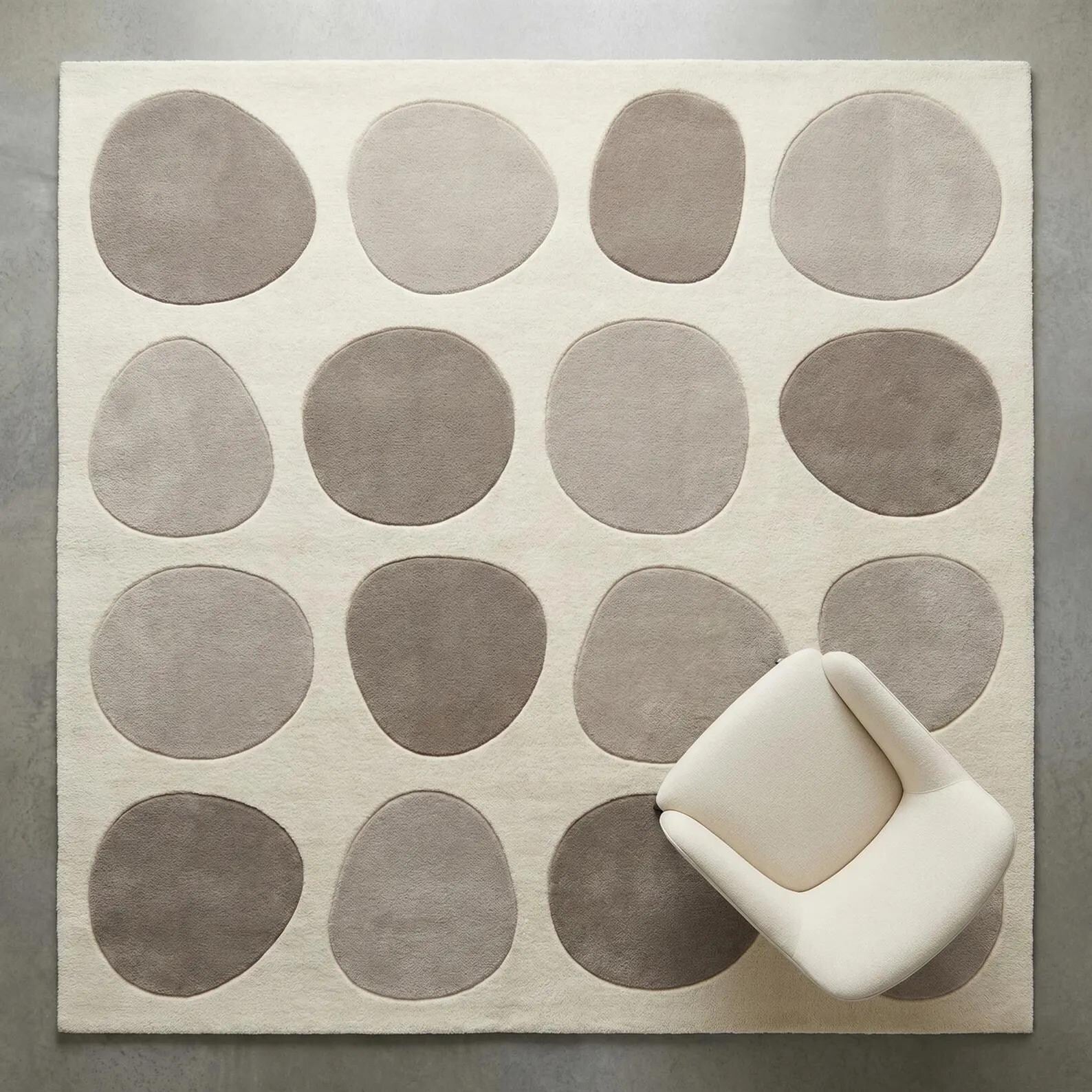 Luxury Hand Tufted Pebble Pattern Wool Rug – Modern Abstract Textured Area Carpet for Minimalist Contemporary Interiors