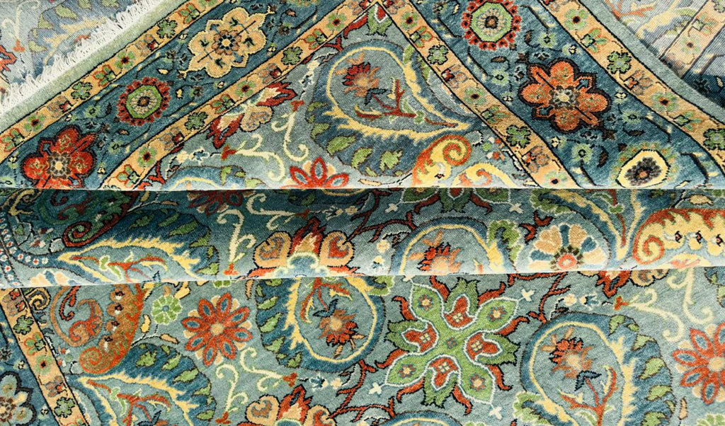 Hand Knotted Oushak Rug – Traditional Turkish Vintage Floral Carpet