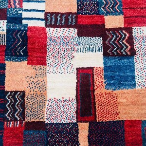 Hand-Knotted Persian Gabbeh Lori Wool Area Rug – Authentic Tribal Artisan Carpet for Luxury Home Décor