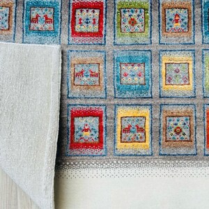Classic Luxury Hand-Knotted Lori Wool Rug – Grey Multi-Color Interior Design Carpet