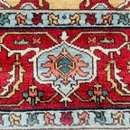 Vintage Persian Style Heriz Rug – Hand-Knotted Rust Wool Serapi Carpet