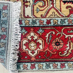 Vintage Persian Style Heriz Rug – Hand-Knotted Rust Wool Serapi Carpet