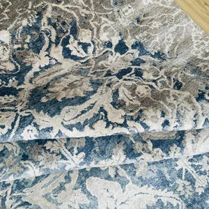 Authentic Hand-Knotted Blue Serapi Rug – Luxurious Persian Wool Carpet
