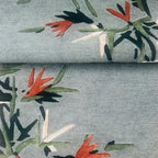 Hand Tufted New Zealand Wool Rug – Modern Grey Tropical Floral Design