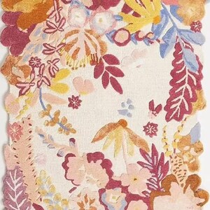 Bloomform Floral Mosaic Wool Rug – Multicolour Hand-Tufted Carpet