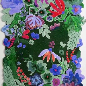 Bloomform Floral Mosaic Wool Rug – Multicolour Hand-Tufted Carpet