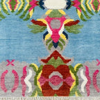 Hand Knotted Oushak Wool Rug – Modern Turkish Vintage Carpet