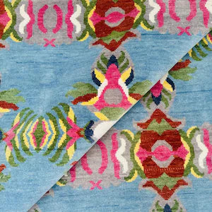 Hand Knotted Oushak Wool Rug – Modern Turkish Vintage Carpet