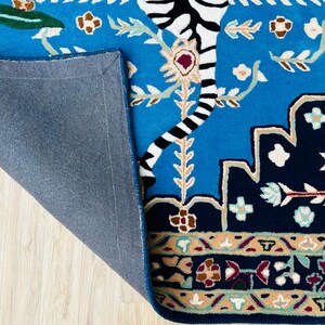 Bengal Majesty – Luxury Hand-Tufted Blue Tiger Area Rug