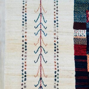 Hand-Knotted Persian Gabbeh Lori Wool Area Rug – Authentic Tribal Artisan Carpet for Luxury Home Décor