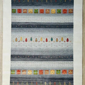 Classic Hand-Knotted Wool Rug – Multicolor Vintage Rectangular Interior Carpet