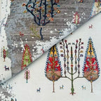 Luxury Hand-Knotted Tree of Life Wool Rug – Elegant Ivory Grey Natural Area Carpet