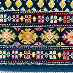 Hand Knotted Afghan Wool Rug – White & Blue Persian Heritage Design Carpet