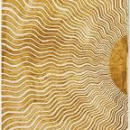 Golden Brown Sunburst Hand-Tufted Modern Abstract Rug