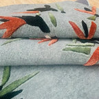 Hand Tufted New Zealand Wool Rug – Modern Grey Tropical Floral Design