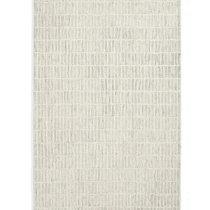 Hand Tufted Ivory Grid Pattern Rug