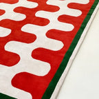 Modern Abstract Red Geometric Hand-Tufted Wool Rug