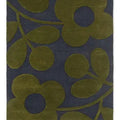 Sprig Stem Marine Floral Rug – Navy & Green Hand-Tufted Carpet
