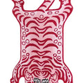 Pink Red Tibetan Tiger Hand Tufted Rug