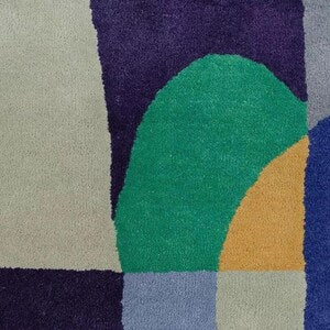 Modern Abstract Arch Pattern Hand-Tufted Wool Rug