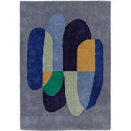 Modern Abstract Arch Pattern Hand-Tufted Wool Rug